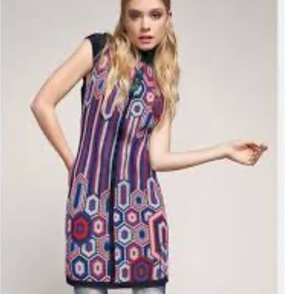 Desigual Multicolor Hexagon Midi Dress knit medium vibrant geometric A-line